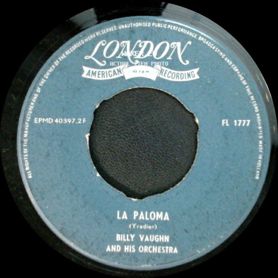 Billy Vaughn And His Orchestra - La Paloma / The Singing Hills side A