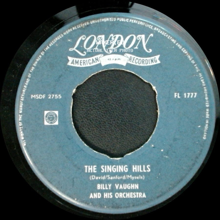 Billy Vaughn And His Orchestra - La Paloma / The Singing Hills side B