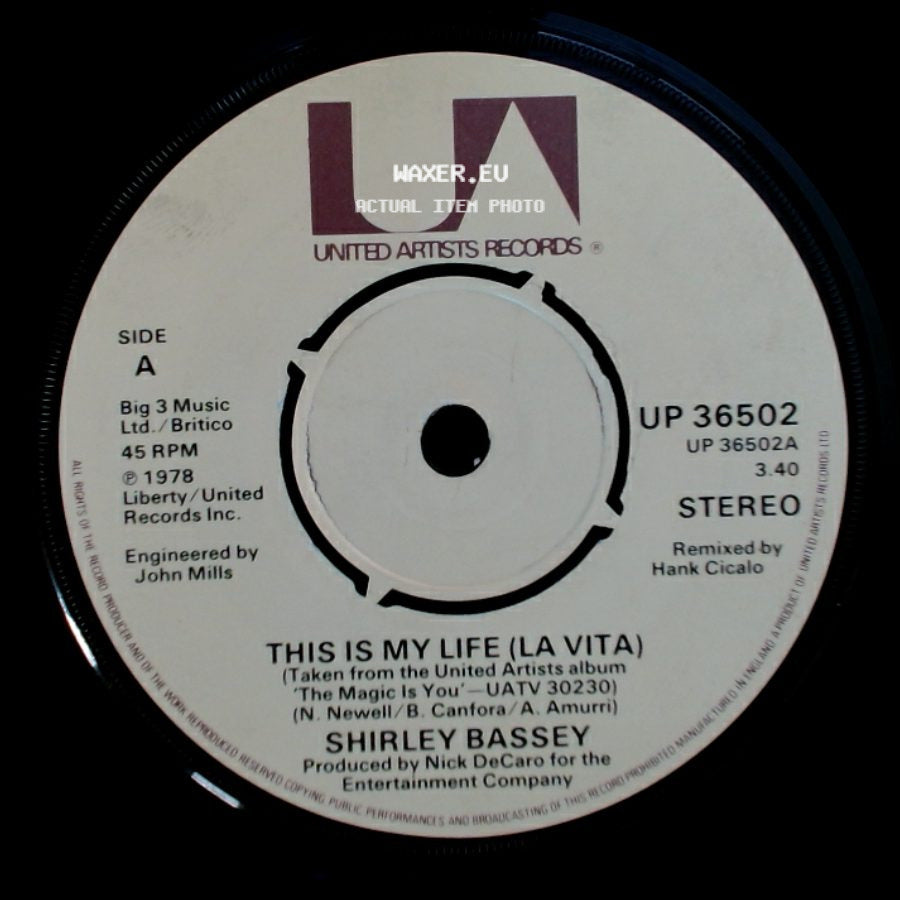 Shirley Bassey - This Is My Life (La Vita) / The Magic Is You side A