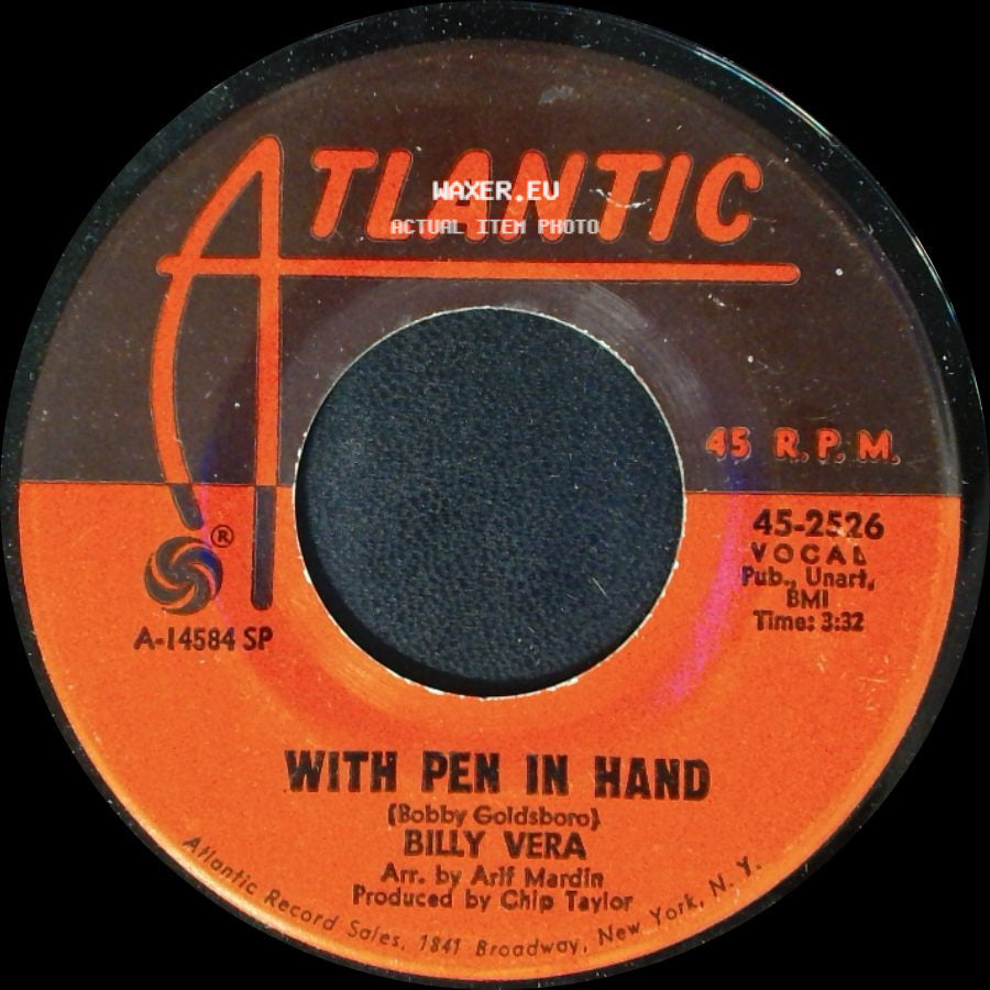 Billy Vera - With Pen In Hand / Good Morning Blues side A