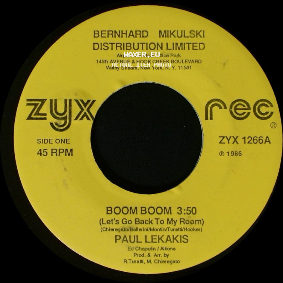 Paul Lekakis - Boom Boom (Let's Go Back To My Room) / Instrumental Room 3:30 side A