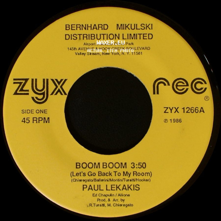Paul Lekakis - Boom Boom (Let's Go Back To My Room) / Instrumental Room side A