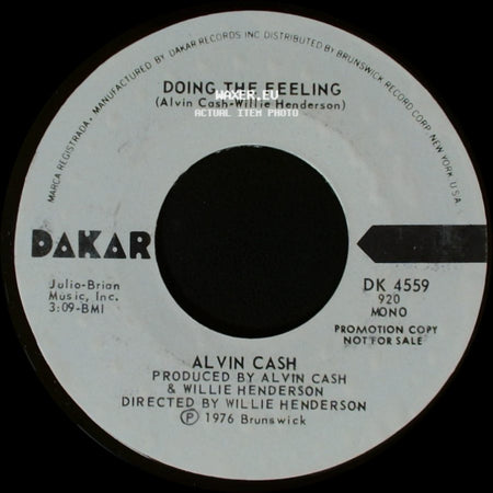 Alvin Cash - Doing The Feeling / Doing The Feeling side A