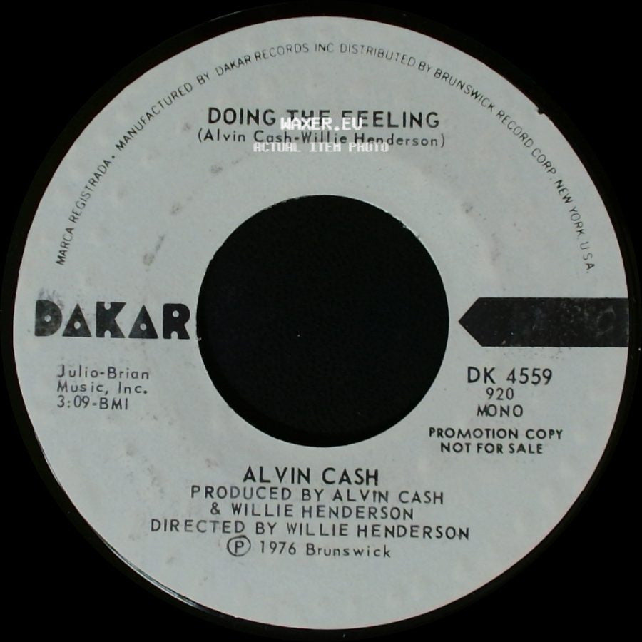Alvin Cash - Doing The Feeling / Doing The Feeling side A