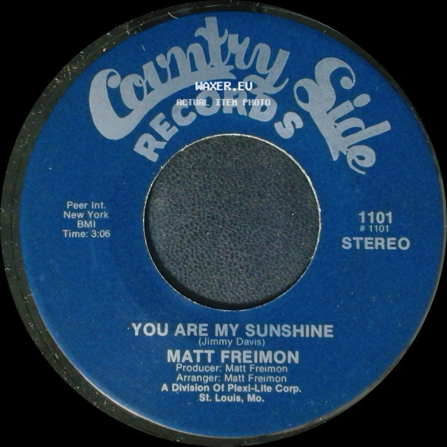 Matt Freimon - Gon'a Look Down / You Are My Sunshine side B