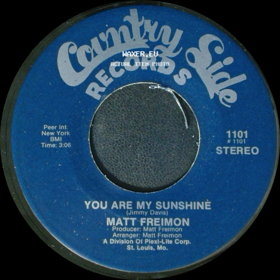 Matt Freimon - You Are My Sunshine / Gon'a Look Down side A