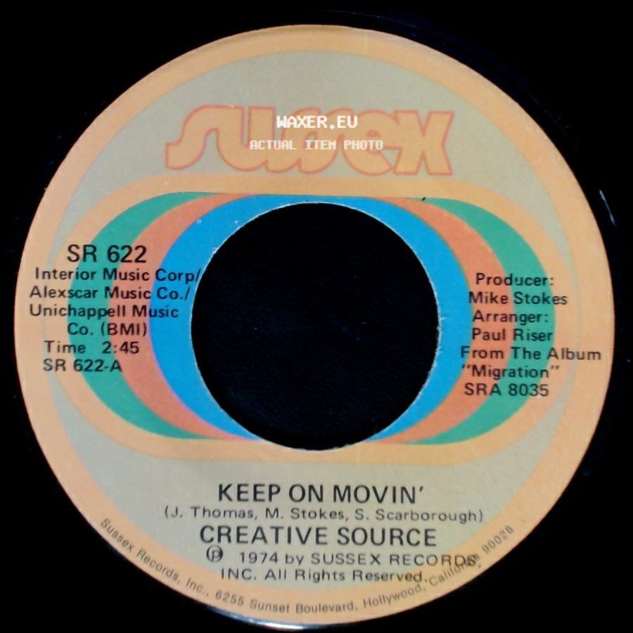 Creative Source - Keep On Movin' / I Just Can't See Myself (Without You) side A