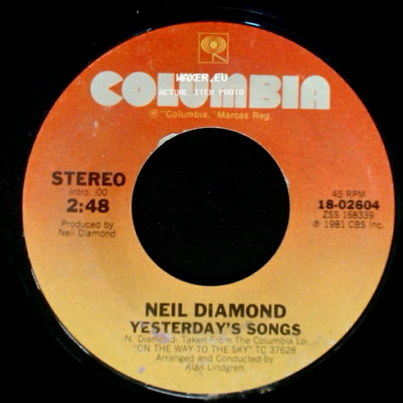 Neil Diamond - Guitar Heaven / Yesterday's Songs side B