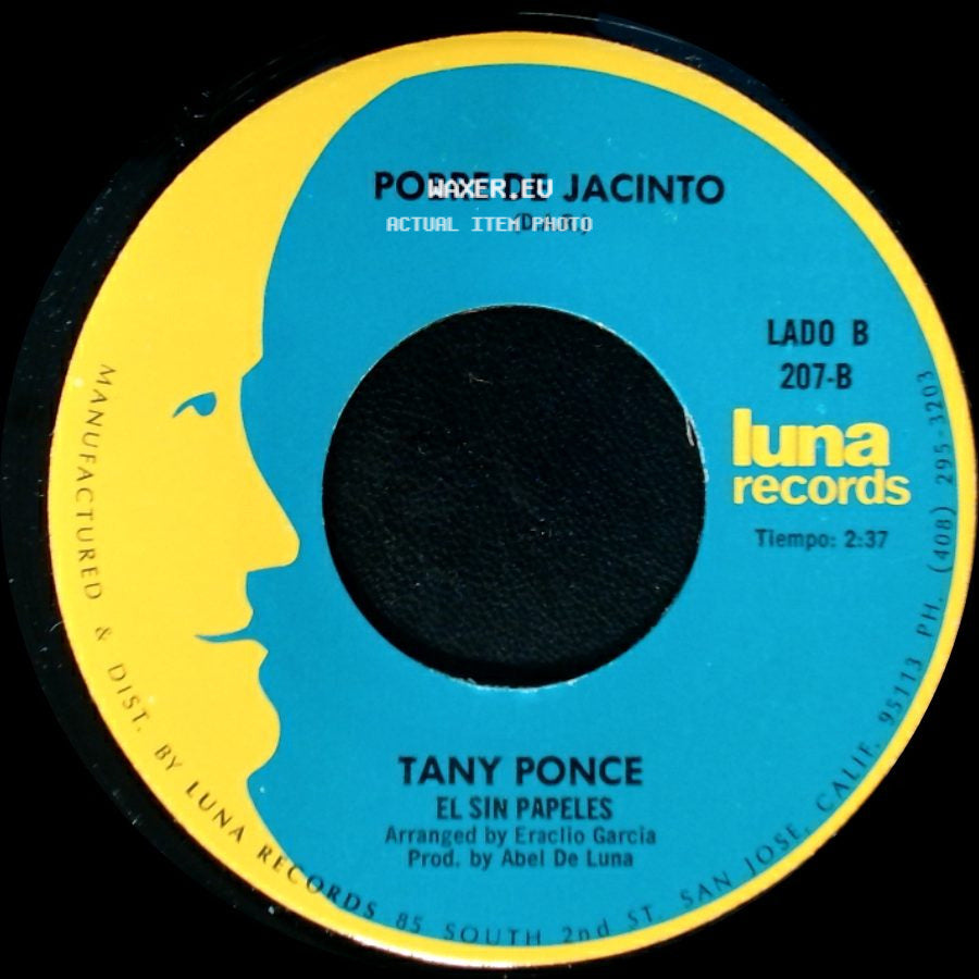 Tany Ponce - Por Venir De Contrabando / Pobre De Jacinto side B