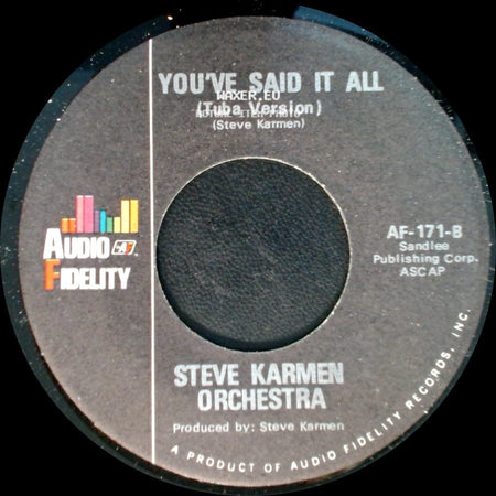 Steve Karmen Orchestra - You've Said It All (Tuba Version) / You've Said It All side A