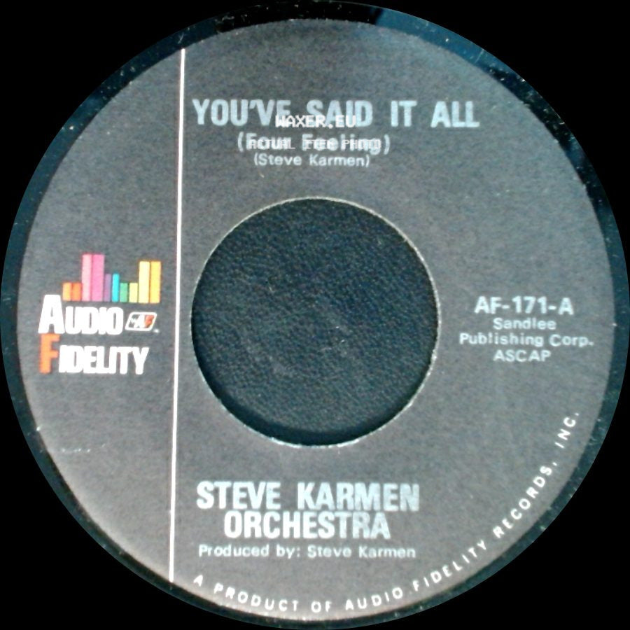 Steve Karmen Orchestra - You've Said It All (Tuba Version) / You've Said It All side B