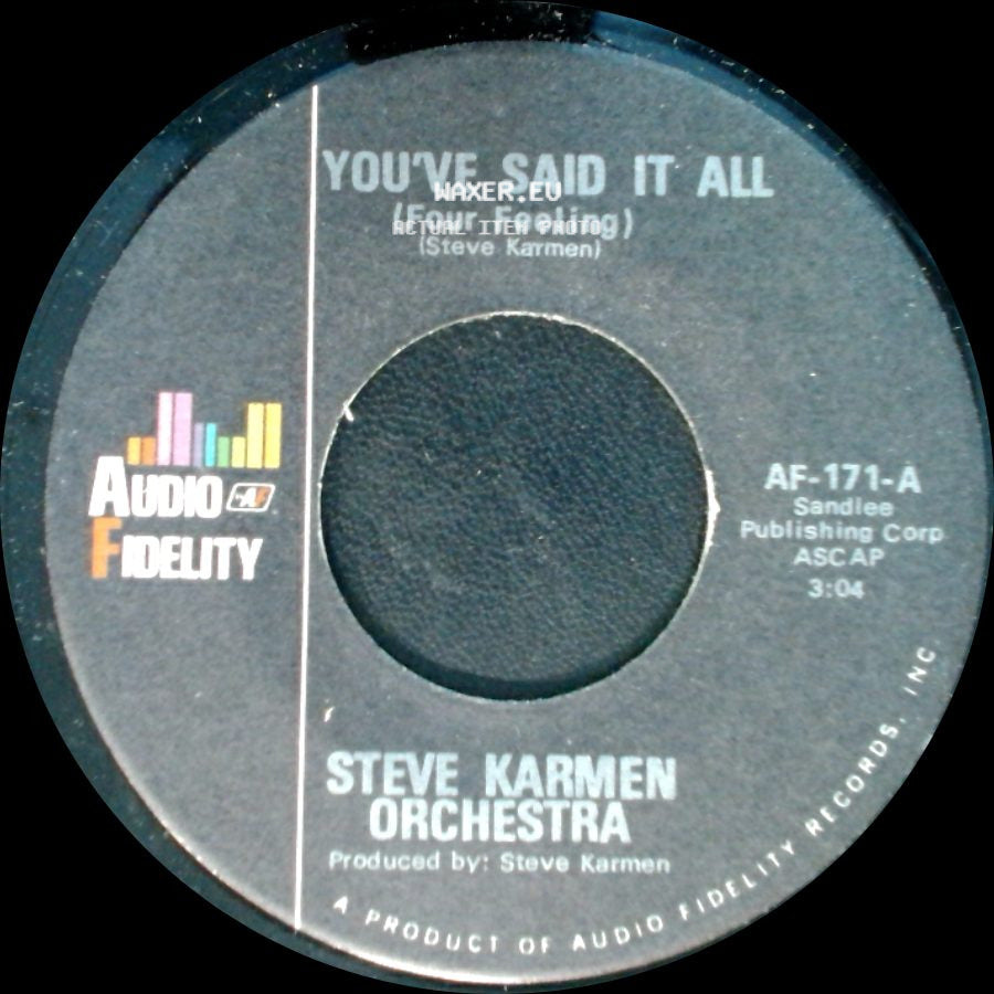 Steve Karmen Orchestra - You've Said It All / You've Said It All (Tuba Version) side A