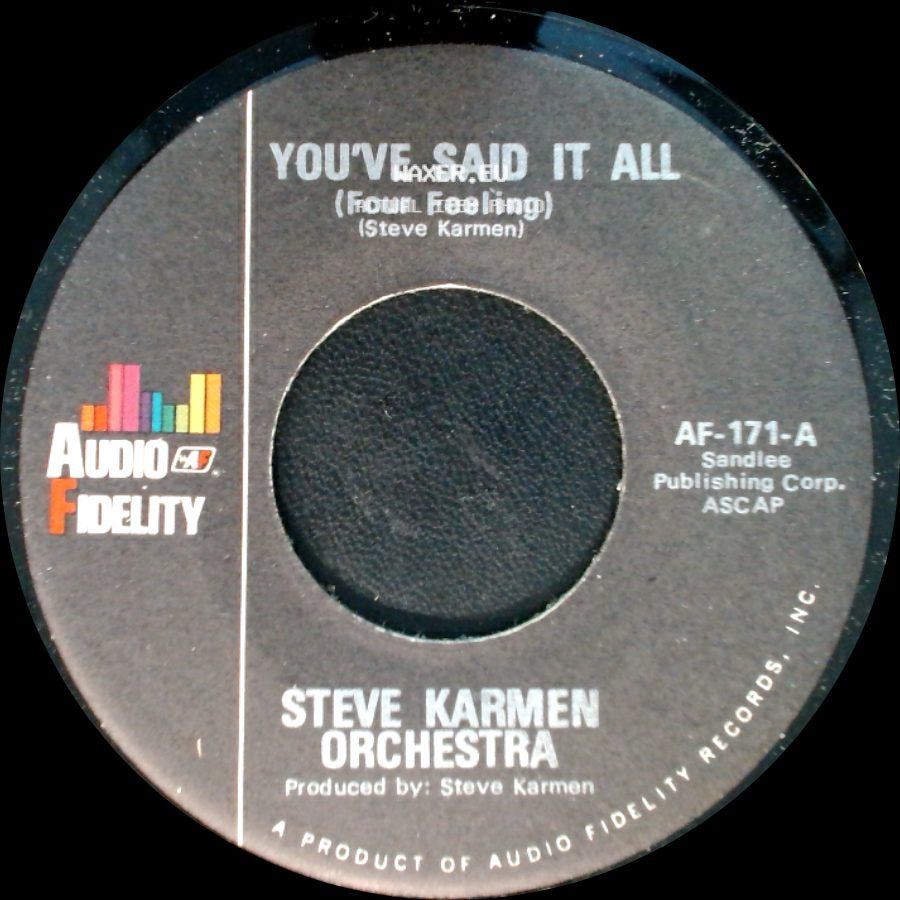 Steve Karmen Orchestra - You've Said It All (Four Feeling) / You've Said It All (Tuba Version) side A