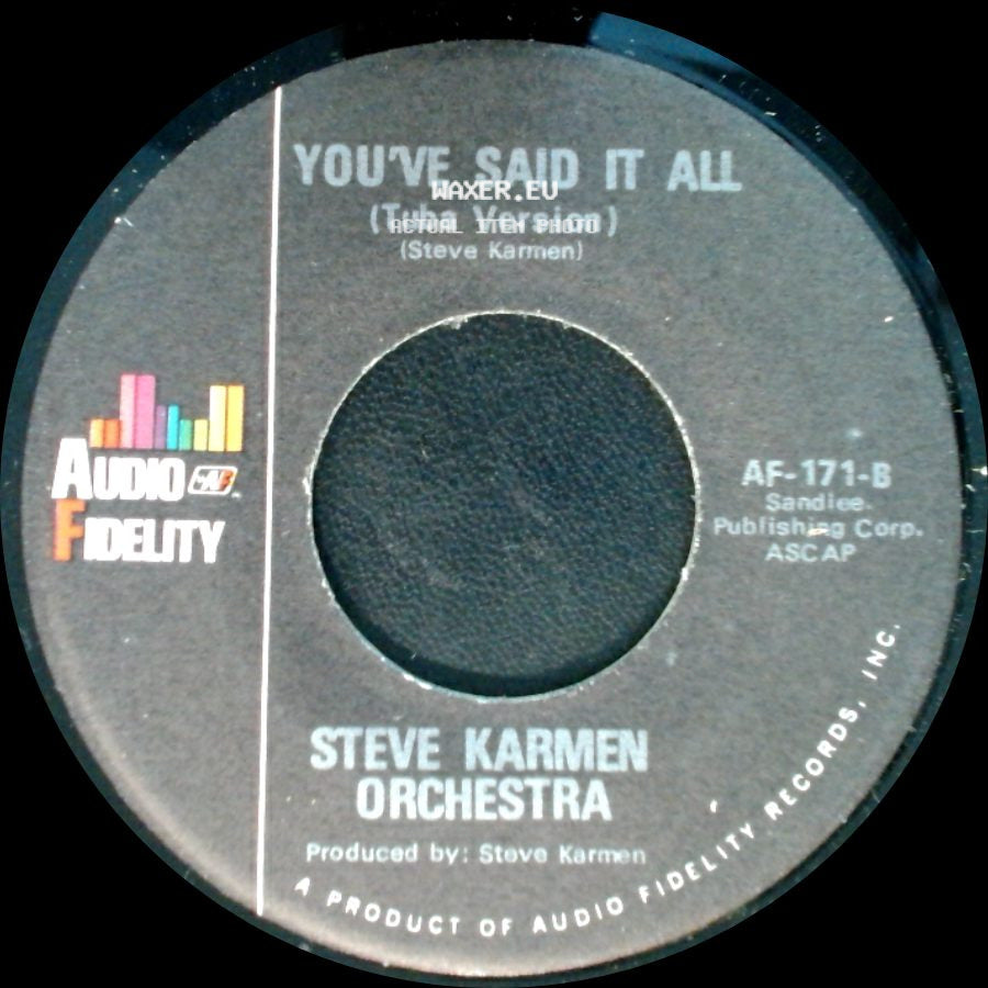 Steve Karmen Orchestra - You've Said It All (Four Feeling) / You've Said It All (Tuba Version) side B