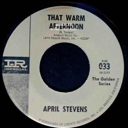 April Stevens - That Warm Afternoon / Teach Me Tiger side A