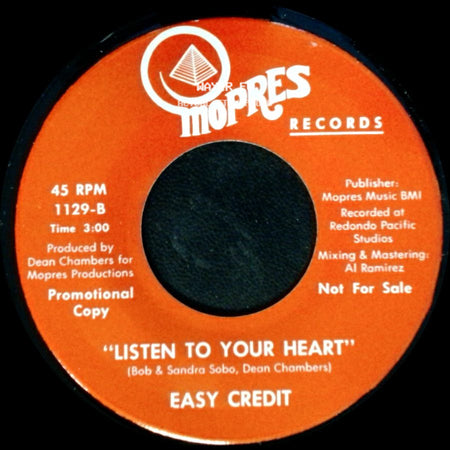 Easy Credit - Rocking Me In Your Arms / Listen To Your Heart side B