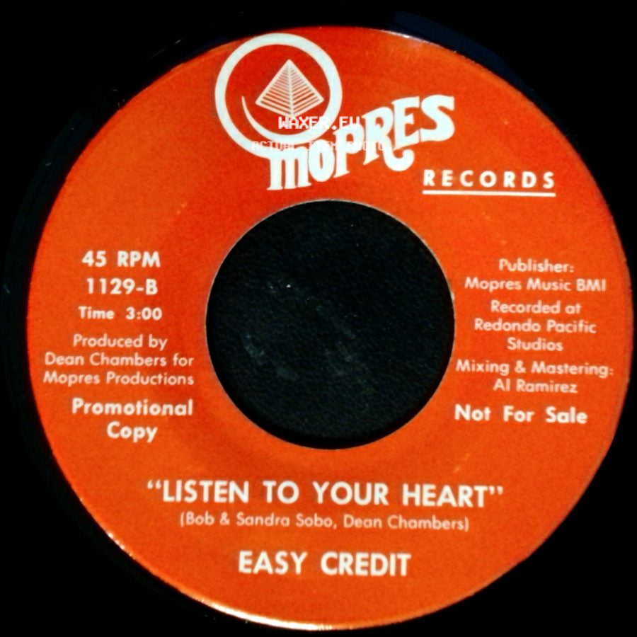 Easy Credit - Listen To Your Heart / Rocking Me In Your Arms side A