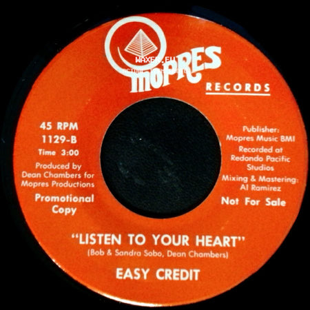 Easy Credit - Listen To Your Heart / Rocking Me In Your Arms side A