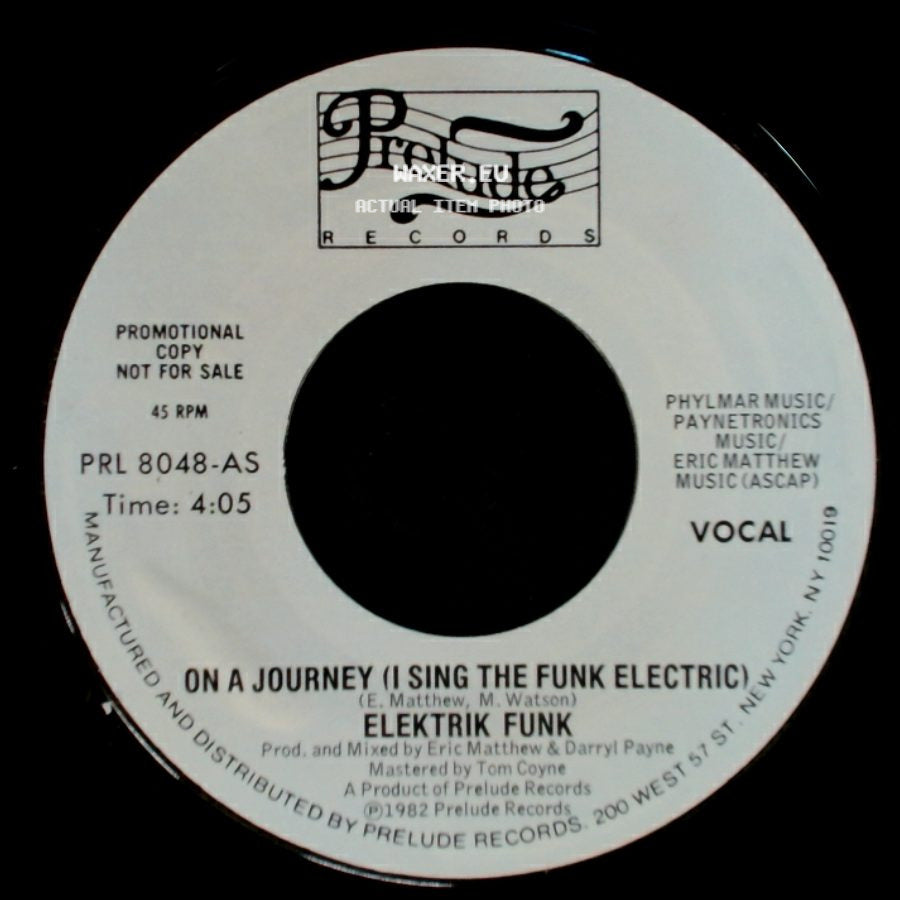 Elektrik Funk - On A Journey (I Sing The Funk Electric) / On A Journey (I Sing The Funk Electric) side B