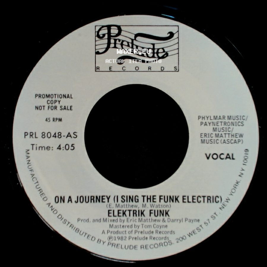 Elektrik Funk - On A Journey (I Sing The Funk Electric) / On A Journey (I Sing The Funk Electric) side B