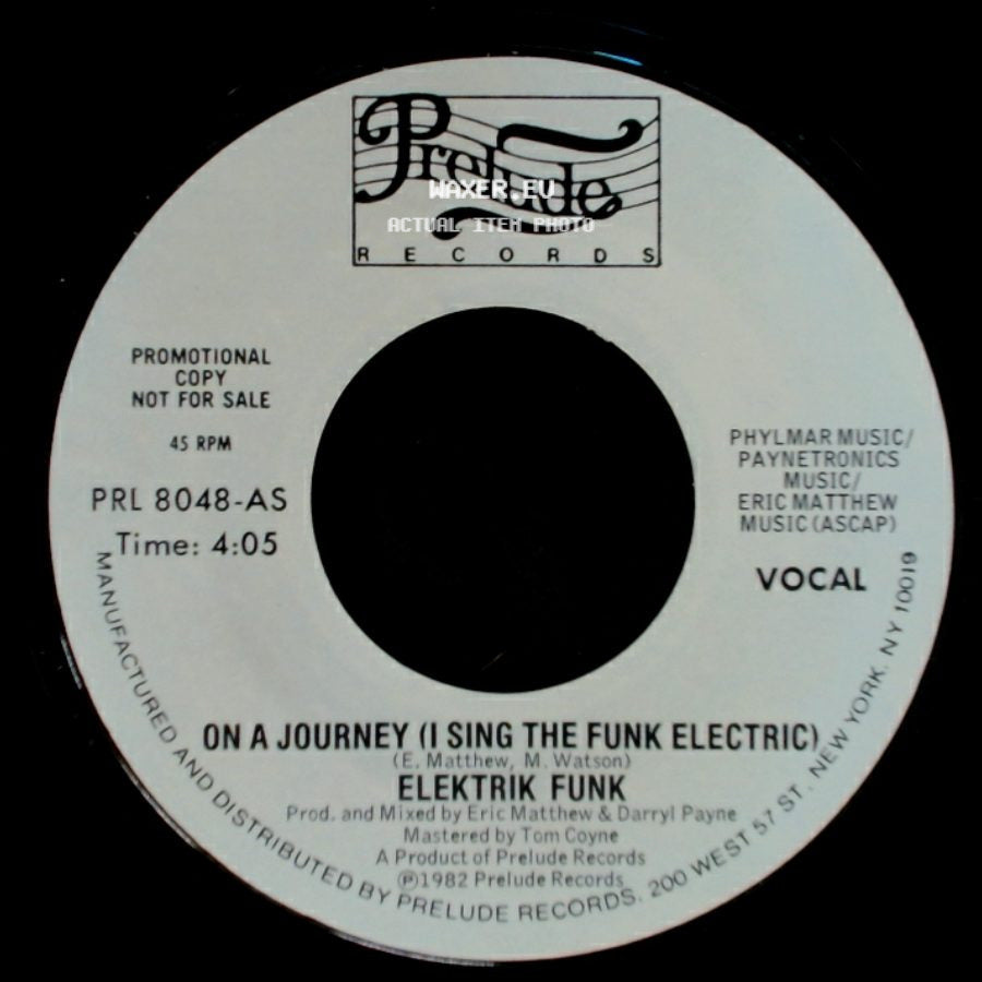 Elektrik Funk - On A Journey (I Sing The Funk Electric) / On A Journey (I Sing The Funk Electric) side B