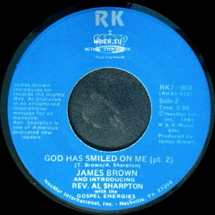 James Brown And Introducing Rev. Al Sharpton With The Gospel Energies - God Has Smiled On Me / God Has Smiled On Me (Pt. 2) side B