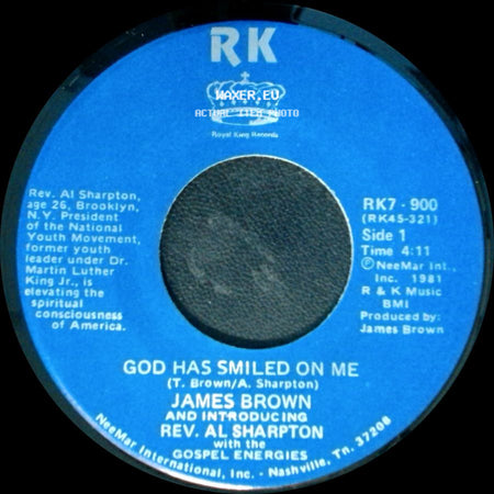 James Brown And Introducing Rev. Al Sharpton With The Gospel Energies - God Has Smiled On Me / God Has Smiled On Me (Pt. 2) side A
