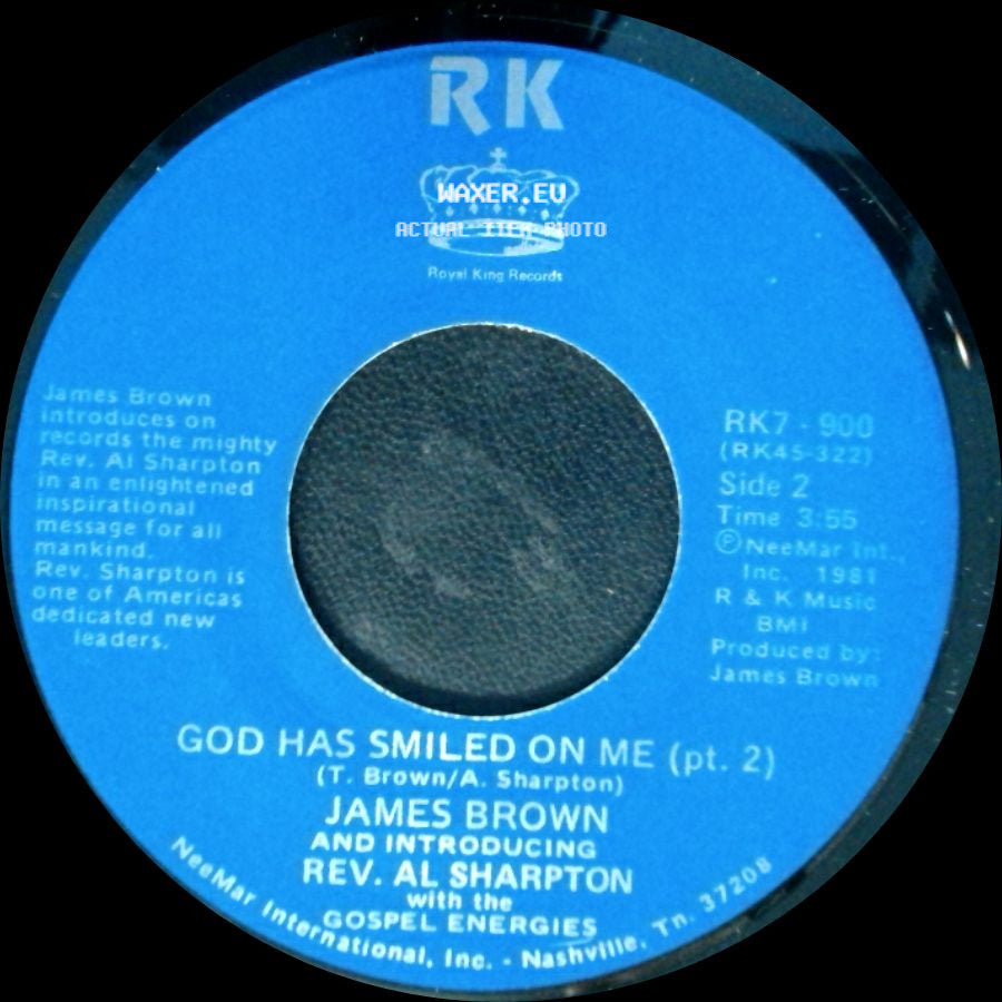 James Brown And Introducing Rev. Al Sharpton With The Gospel Energies - God Has Smiled On Me / God Has Smiled On Me (Pt. 2) side B