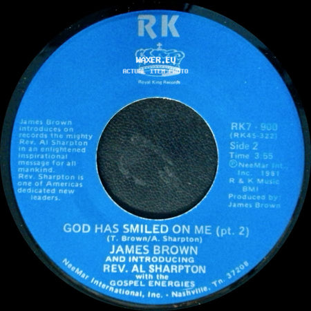 James Brown And Introducing Rev. Al Sharpton With The Gospel Energies - God Has Smiled On Me / God Has Smiled On Me (Pt. 2) side B
