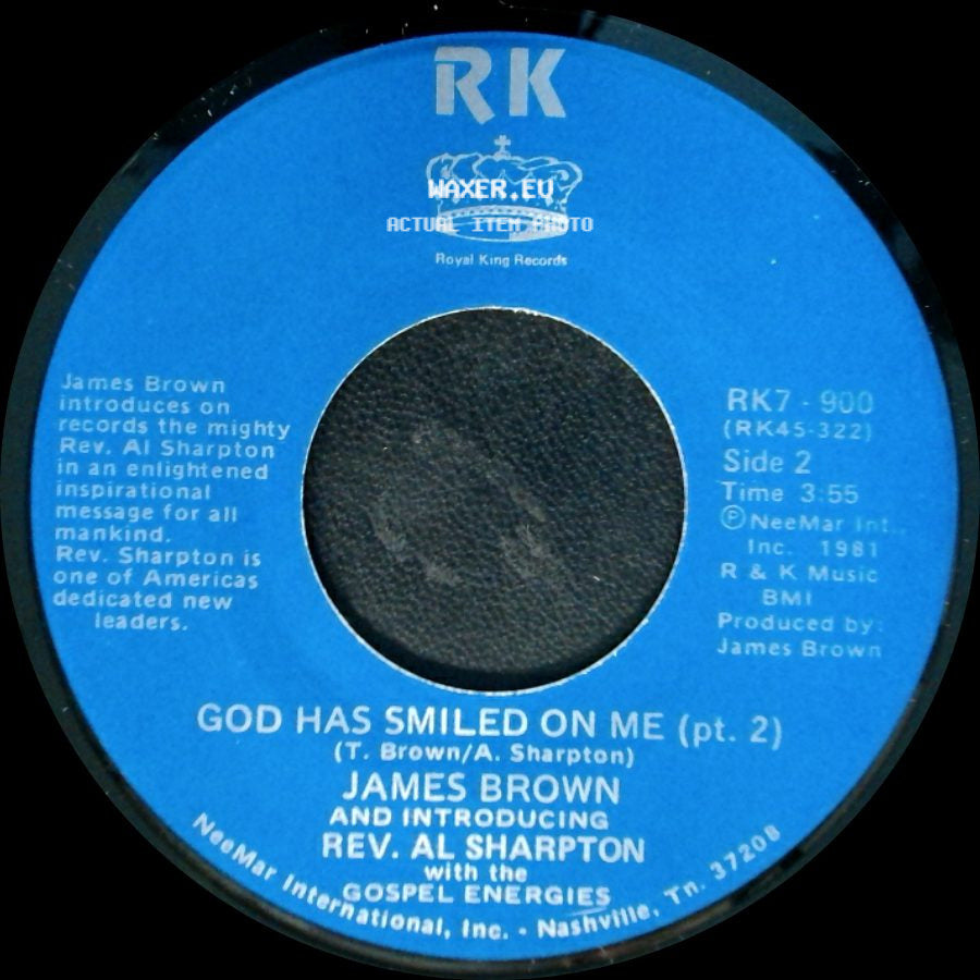 James Brown And Introducing Rev. Al Sharpton With The Gospel Energies - God Has Smiled On Me / God Has Smiled On Me (Pt. 2) side B
