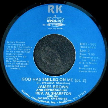 James Brown And Introducing Rev. Al Sharpton With The Gospel Energies - God Has Smiled On Me / God Has Smiled On Me (Pt. 2) side B
