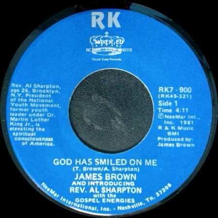 James Brown And Introducing Rev. Al Sharpton With The Gospel Energies - God Has Smiled On Me / God Has Smiled On Me (Pt. 2) side A