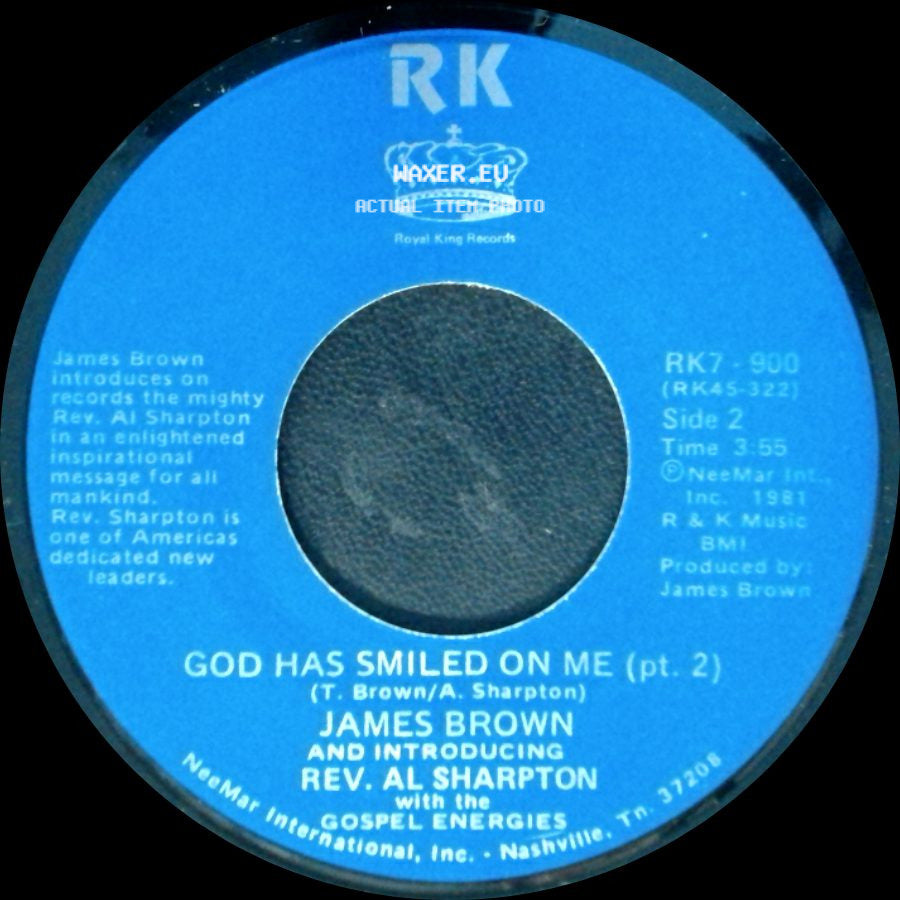 James Brown And Introducing Rev. Al Sharpton With The Gospel Energies - God Has Smiled On Me / God Has Smiled On Me (Pt. 2) side B