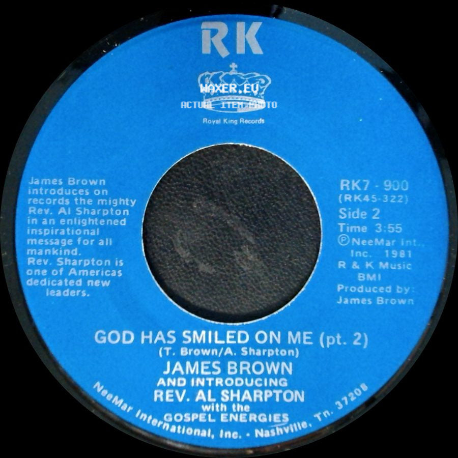 James Brown And Introducing Rev. Al Sharpton With The Gospel Energies - God Has Smiled On Me / God Has Smiled On Me (Pt. 2) side B