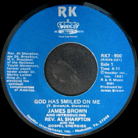 James Brown And Introducing Rev. Al Sharpton With The Gospel Energies / James Brown And Introducing Rev. Al Sharpton - God Has Smiled On Me / God Has Smiled On Me (Pt. 2) side A