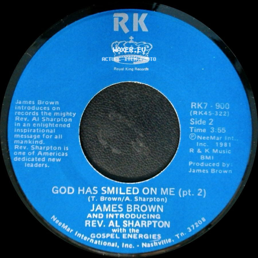 James Brown And Introducing Rev. Al Sharpton With The Gospel Energies - God Has Smiled On Me / God Has Smiled On Me (Pt. 2) side B