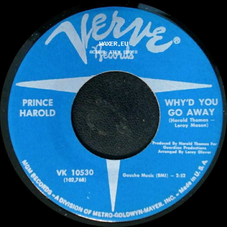 Prince Harold - Born To Please / Why'd You Go Away side B