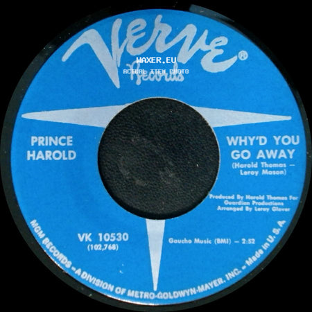 Prince Harold - Born To Please / Why'd You Go Away side B