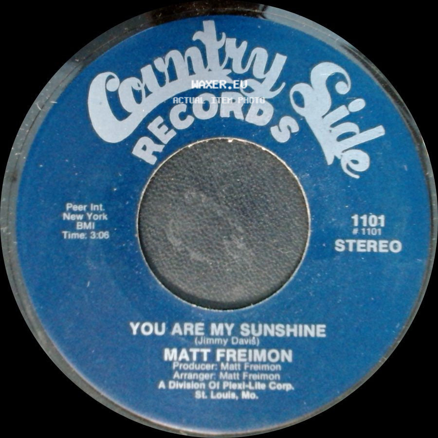 Matt Freimon - You Are My Sunshine / Gon'a Look Down side A