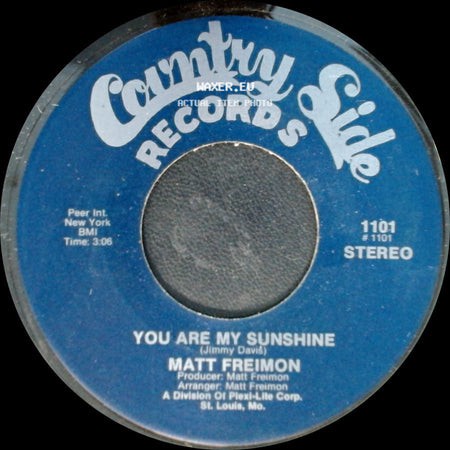 Matt Freimon - You Are My Sunshine / Gon'a Look Down side A