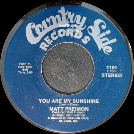 Matt Freimon - You Are My Sunshine / Gon'a Look Down side A