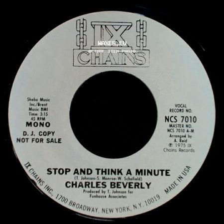 Charles Beverly - Stop And Think A Minute / Stop And Think A Minute side A