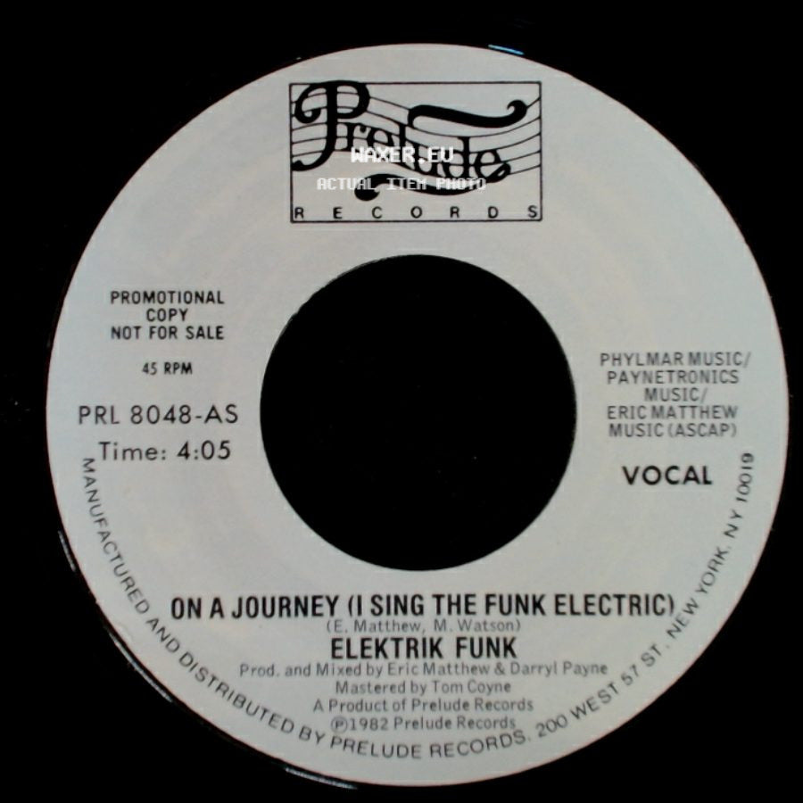 Elektrik Funk - On A Journey (I Sing The Funk Electric) / On A Journey (I Sing The Funk Electric) side A