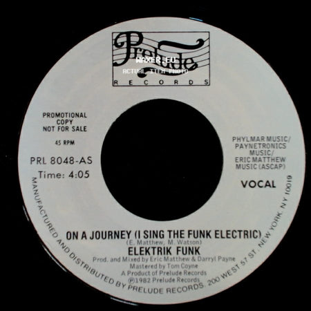 Elektrik Funk - On A Journey (I Sing The Funk Electric) / On A Journey (I Sing The Funk Electric) side A