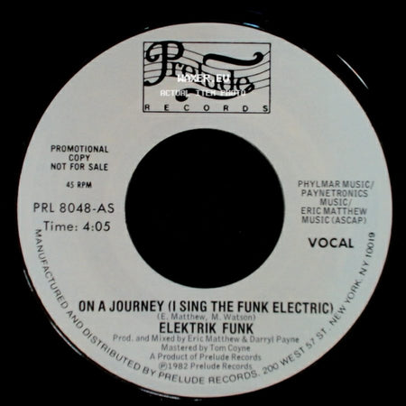 Elektrik Funk - On A Journey (I Sing The Funk Electric) / On A Journey (I Sing The Funk Electric) side A
