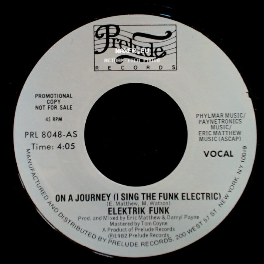 Elektrik Funk - On A Journey (I Sing The Funk Electric) / On A Journey (I Sing The Funk Electric) side B