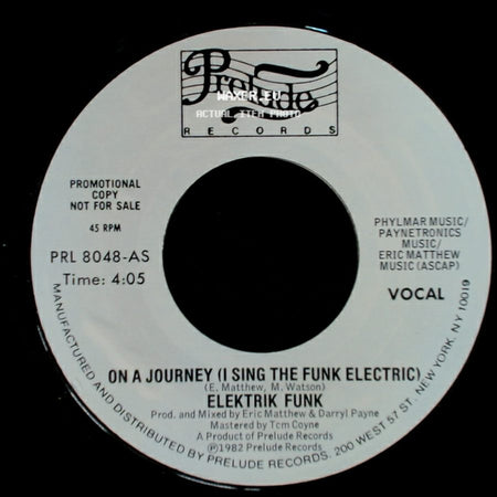 Elektrik Funk - On A Journey (I Sing The Funk Electric) / On A Journey (I Sing The Funk Electric) side B