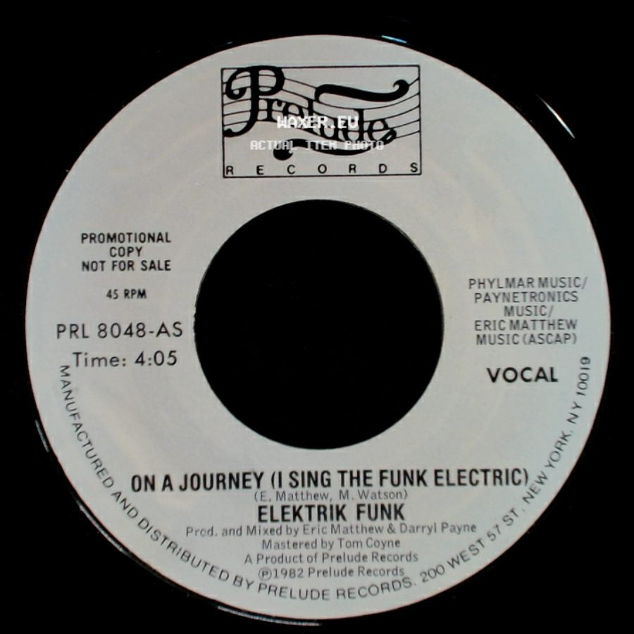 Elektrik Funk - On A Journey (I Sing The Funk Electric) / On A Journey (I Sing The Funk Electric) side B