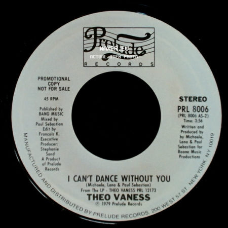 Theo Vaness - Thank God There's Music / I Can't Dance Without You side B