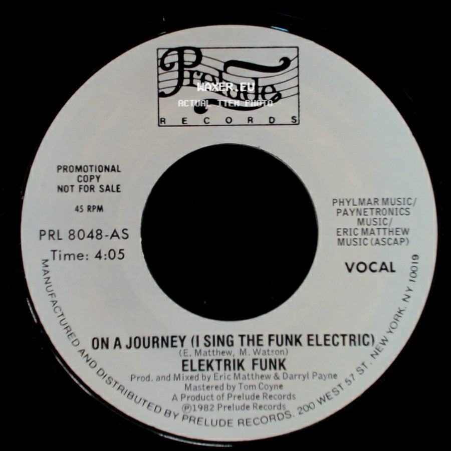 Elektrik Funk - On A Journey (I Sing The Funk Electric) / On A Journey (I Sing The Funk Electric) side B